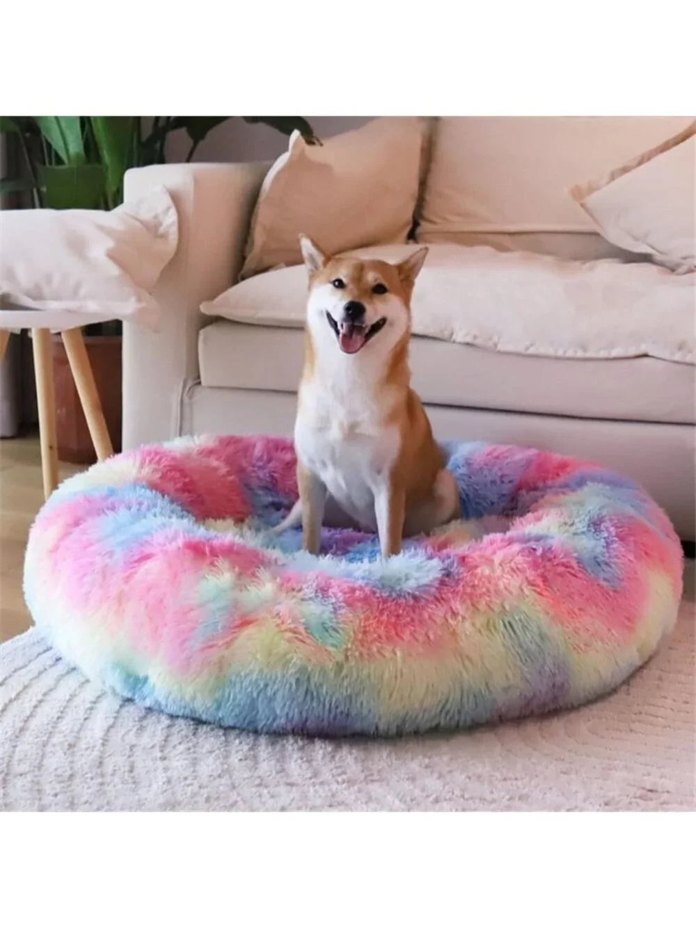 Calming Donut Pet Bed for Small Dogs 20
